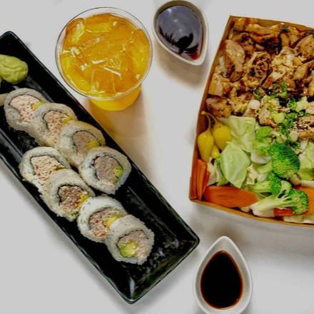 Combo  - Teriyaki + Sushi roll + Drink.