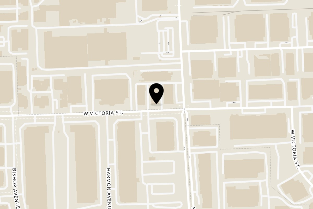 Map showing the location of Poki Yaki on 855 W Victoria St #A2 in Compton